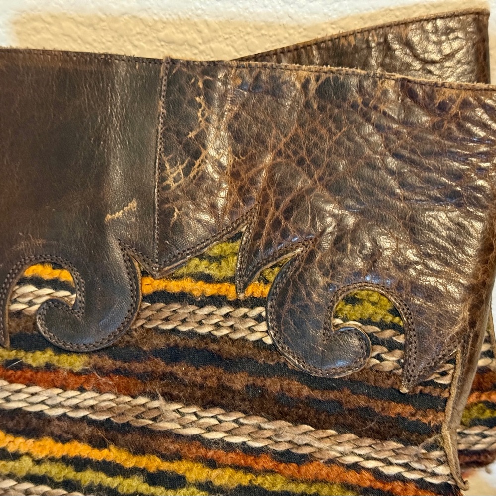 LANE Olive Distressed Leather Western Cowgirl Boots NWT 5.5 - Picture 11 of 12